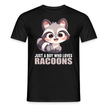 Waschbären Waschbär - Männer T-Shirt - Schwarz - Vorne - AI Model Male 178 light (178cm)