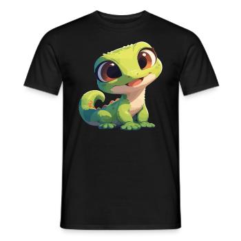 Geckos Gecko - Männer T-Shirt - Schwarz - Vorne - AI Model Male 178 light (178cm)