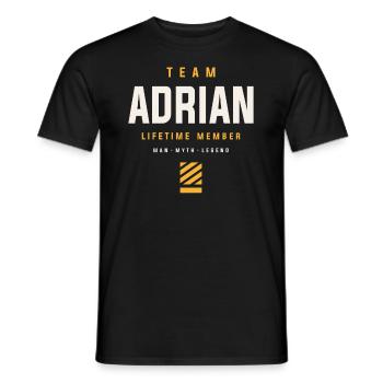 Team Adrian Lifetime Member Funny Name Adrian - Men's T-Shirt - black - Front - AI Model Male 178 light (178cm)