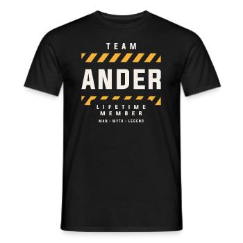 Team Ander Lifetime Member Funny Name Ander - Men's T-Shirt - black - Front - AI Model Male 178 light (178cm)