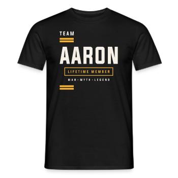 Team Aaron Lebenslanges Mitglied Lustiger Name Aaron - Männer T-Shirt - Schwarz - Vorne - AI Model Male 178 light (178cm)