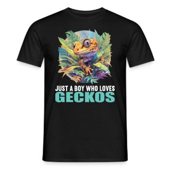 Geckos Gecko - Männer T-Shirt - Schwarz - Vorne - AI Model Male 178 light (178cm)