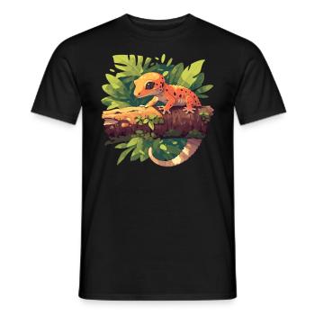 Geckos Gecko - Männer T-Shirt - Schwarz - Vorne - AI Model Male 178 light (178cm)
