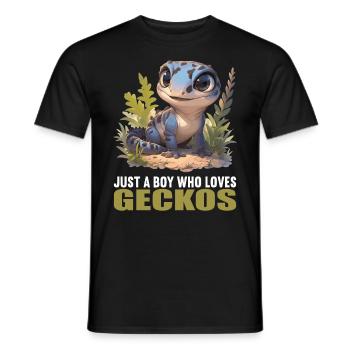 Geckos Gecko - Männer T-Shirt - Schwarz - Vorne - AI Model Male 178 light (178cm)