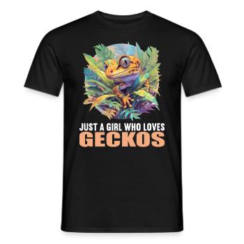 Geckos Gecko - Männer T-Shirt - Schwarz - Vorne - AI Model Male 178 light (178cm)
