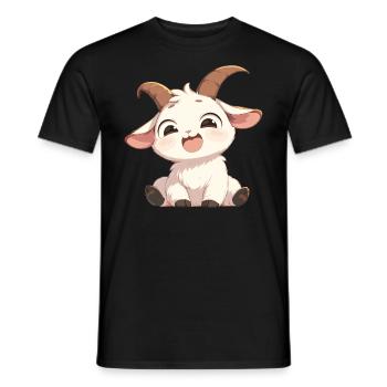 Ziegen Ziege - Männer T-Shirt - Schwarz - Vorne - AI Model Male 178 light (178cm)