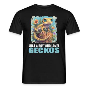 Geckos Gecko - Männer T-Shirt - Schwarz - Vorne - AI Model Male 178 light (178cm)