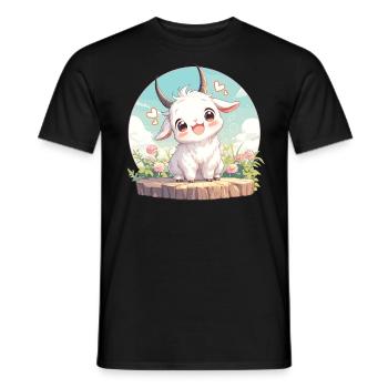 Ziegen Ziege - Männer T-Shirt - Schwarz - Vorne - AI Model Male 178 light (178cm)