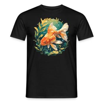 poisson rouge - T-shirt homme - noir - Devant - AI Model Male 178 light (178cm)