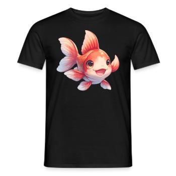 poisson rouge - T-shirt homme - noir - Devant - AI Model Male 178 light (178cm)
