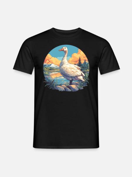geese goose - Men's T-Shirt - black