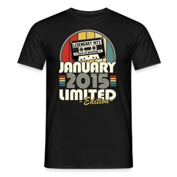 Légendaire depuis janvier 2015 millésime anniversaire - T-shirt homme - noir - Devant - AI Model Male 178 light (178cm)