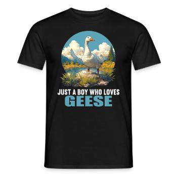 geese goose - Men's T-Shirt - black - Front - AI Model Male 178 light (178cm)