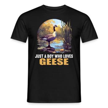 geese goose - Men's T-Shirt - black - Front - AI Model Male 178 light (178cm)