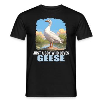 geese goose - Men's T-Shirt - black - Front - AI Model Male 178 light (178cm)