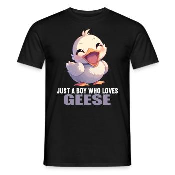 geese goose - Men's T-Shirt - black - Front - AI Model Male 178 light (178cm)