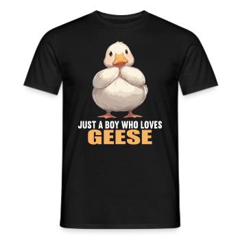 geese goose - Men's T-Shirt - black - Front - AI Model Male 178 light (178cm)