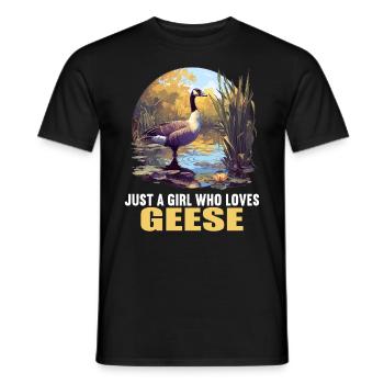 geese goose - Men's T-Shirt - black - Front - AI Model Male 178 light (178cm)