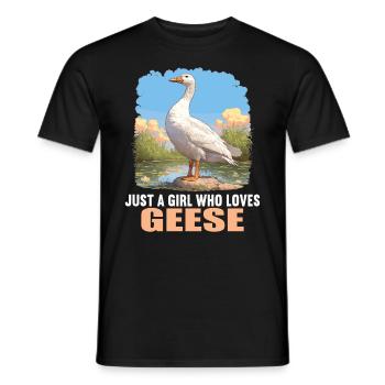 geese goose - Men's T-Shirt - black - Front - AI Model Male 178 light (178cm)