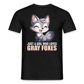 Gray foxes Gray fox - Men's T-Shirt - black - Front - AI Model Male 178 light (178cm)