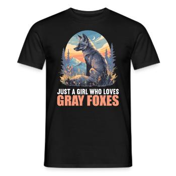 Gray foxes Gray fox - Men's T-Shirt - black - Front - AI Model Male 178 light (178cm)