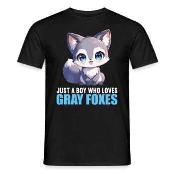 Gray foxes Gray fox - Men's T-Shirt - black - Front - AI Model Male 178 light (178cm)