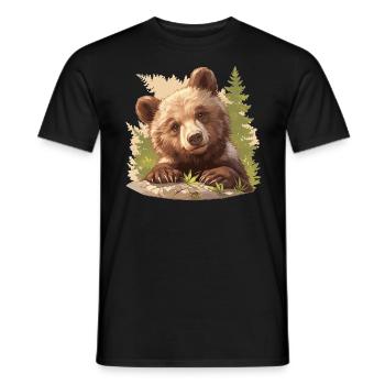 Grizzlis Ours grizzly - T-shirt homme - noir - Devant - AI Model Male 178 light (178cm)