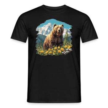 grizzly bears Grizzly bear - Men's T-Shirt - black - Front - AI Model Male 178 light (178cm)