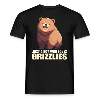 Grizzlis Ours grizzly - T-shirt homme - noir - Devant - AI Model Male 178 light (178cm)