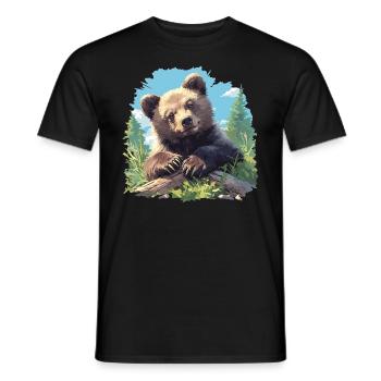Grizzlis Ours grizzly - T-shirt homme - noir - Devant - AI Model Male 178 light (178cm)