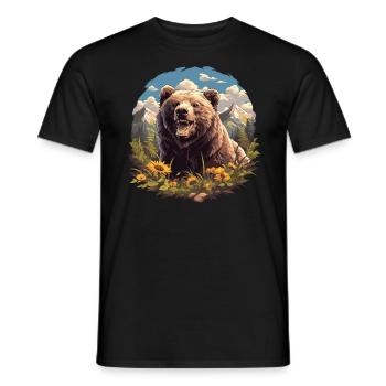 Grizzlis Ours grizzly - T-shirt homme - noir - Devant - AI Model Male 178 light (178cm)