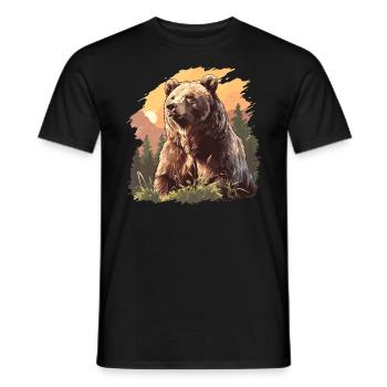 Grizzlis Ours grizzly - T-shirt homme - noir - Devant - AI Model Male 178 light (178cm)