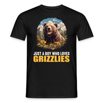 Grizzlis Ours grizzly - T-shirt homme - noir - Devant - AI Model Male 178 light (178cm)