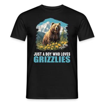 grizzly bears Grizzly bear - Men's T-Shirt - black - Front - AI Model Male 178 light (178cm)