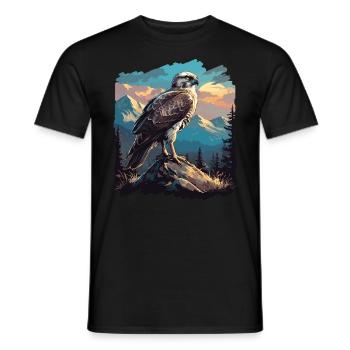 Falken Falke - Männer T-Shirt - Schwarz - Vorne - AI Model Male 178 light (178cm)