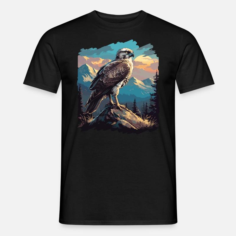Falken Falke - Männer T-Shirt - Schwarz