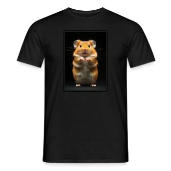 Hamster - Männer T-Shirt - Schwarz - Vorne - AI Model Male 178 light (178cm)