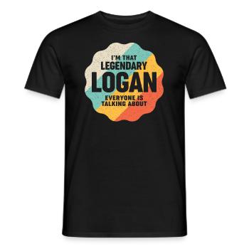 Ich bin dieser legendäre Logan Lustiger Name Logan - Männer T-Shirt - Schwarz - Vorne - AI Model Male 178 light (178cm)