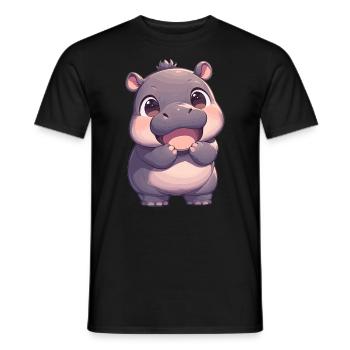 Hippopotame Hippopotame - T-shirt homme - noir - Devant - AI Model Male 178 light (178cm)
