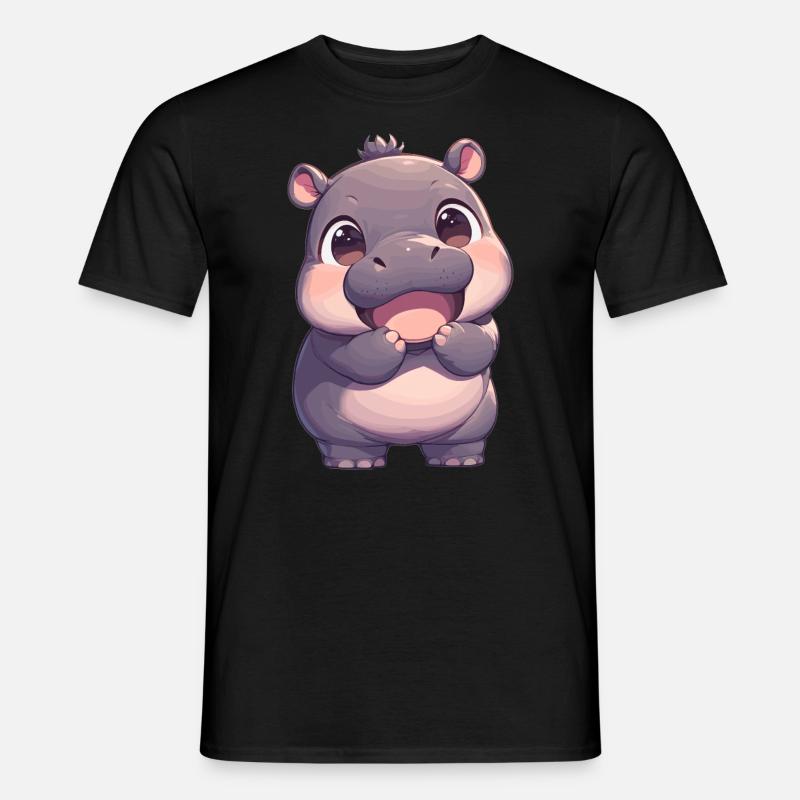 Nilpferd Flußpferd - Männer T-Shirt - Schwarz