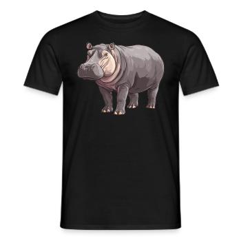 Hippopotamus Hippopotamus - Men's T-Shirt - black - Front - AI Model Male 178 light (178cm)