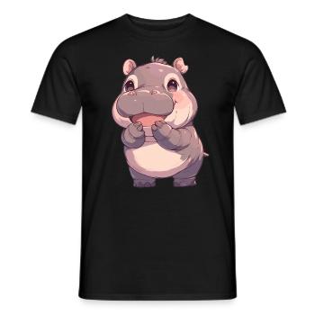 Hippopotame Hippopotame - T-shirt homme - noir - Devant - AI Model Male 178 light (178cm)