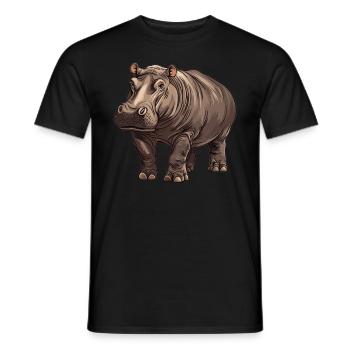 Hippopotame Hippopotame - T-shirt homme - noir - Devant - AI Model Male 178 light (178cm)