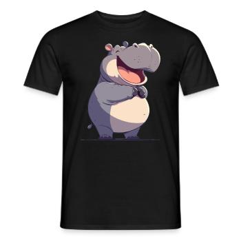 Hippopotame Hippopotame - T-shirt homme - noir - Devant - AI Model Male 178 light (178cm)