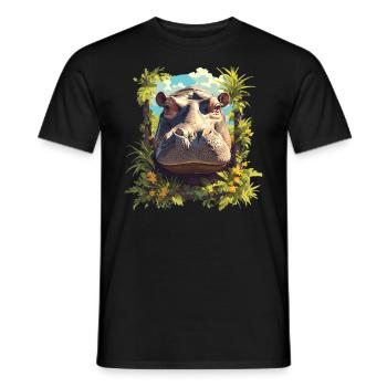 Hippopotame Hippopotame - T-shirt homme - noir - Devant - AI Model Male 178 light (178cm)