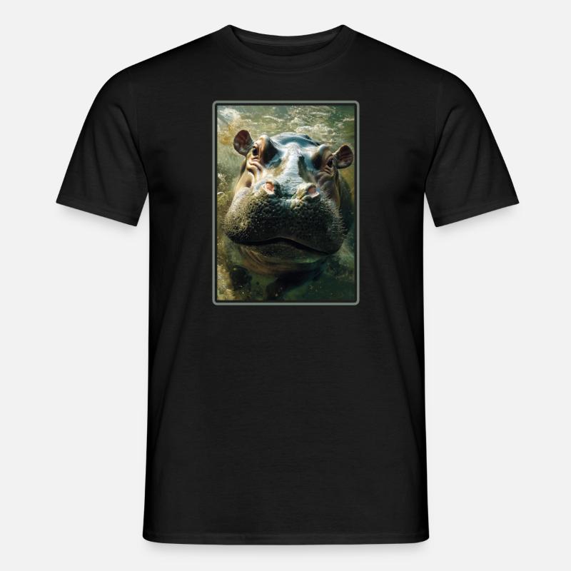 Nilpferd Flußpferd - Männer T-Shirt - Schwarz