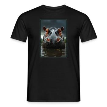 Hippopotame Hippopotame - T-shirt homme - noir - Devant - AI Model Male 178 light (178cm)