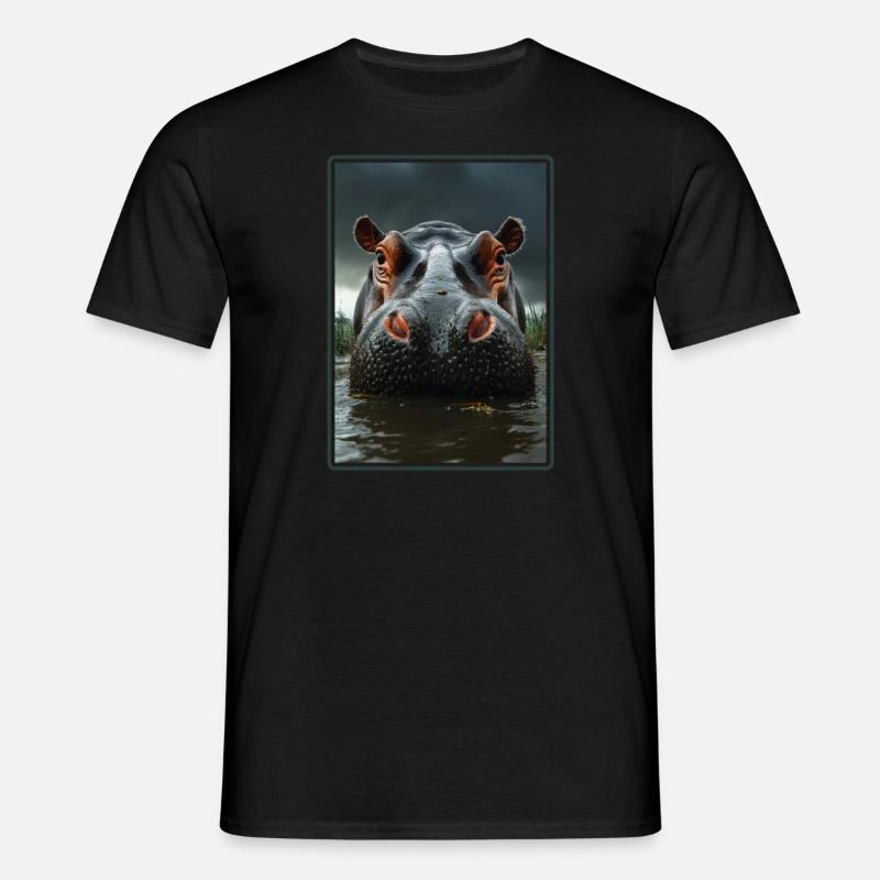 Nilpferd Flußpferd - Männer T-Shirt - Schwarz