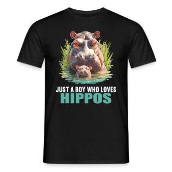 Hippopotame Hippopotame - T-shirt homme - noir - Devant - AI Model Male 178 light (178cm)