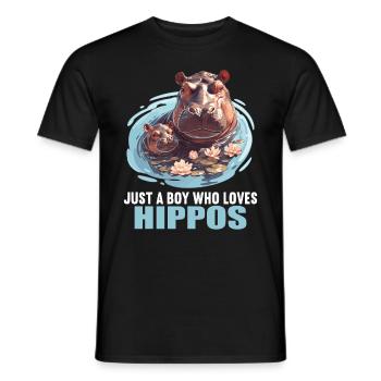 Hippopotame Hippopotame - T-shirt homme - noir - Devant - AI Model Male 178 light (178cm)